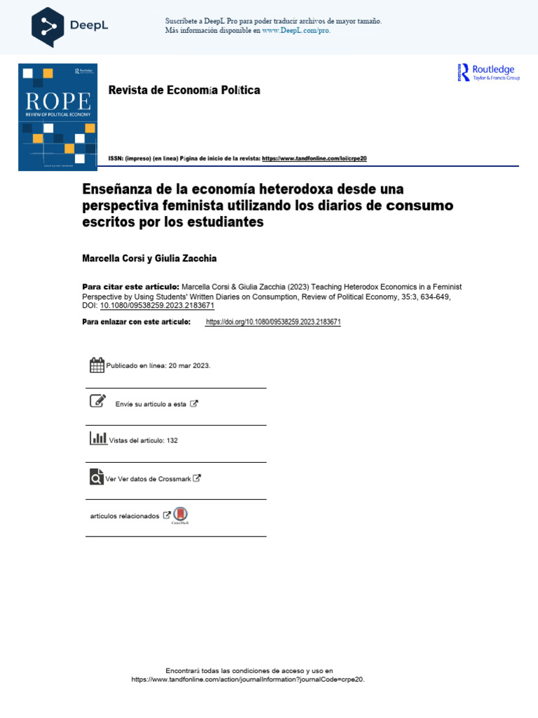 Teaching Heterodox Economics in A Feminist Perspective by Using ...