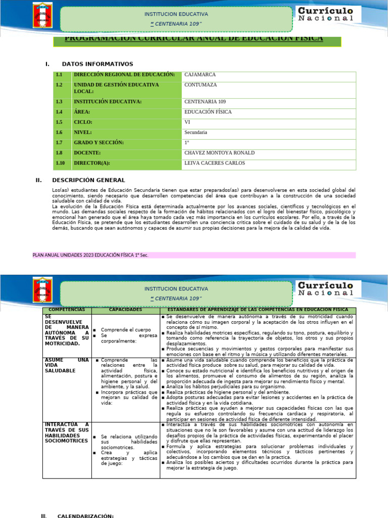 Plan Anual Educación Física 2023 | PDF | Aprendizaje | Las emociones