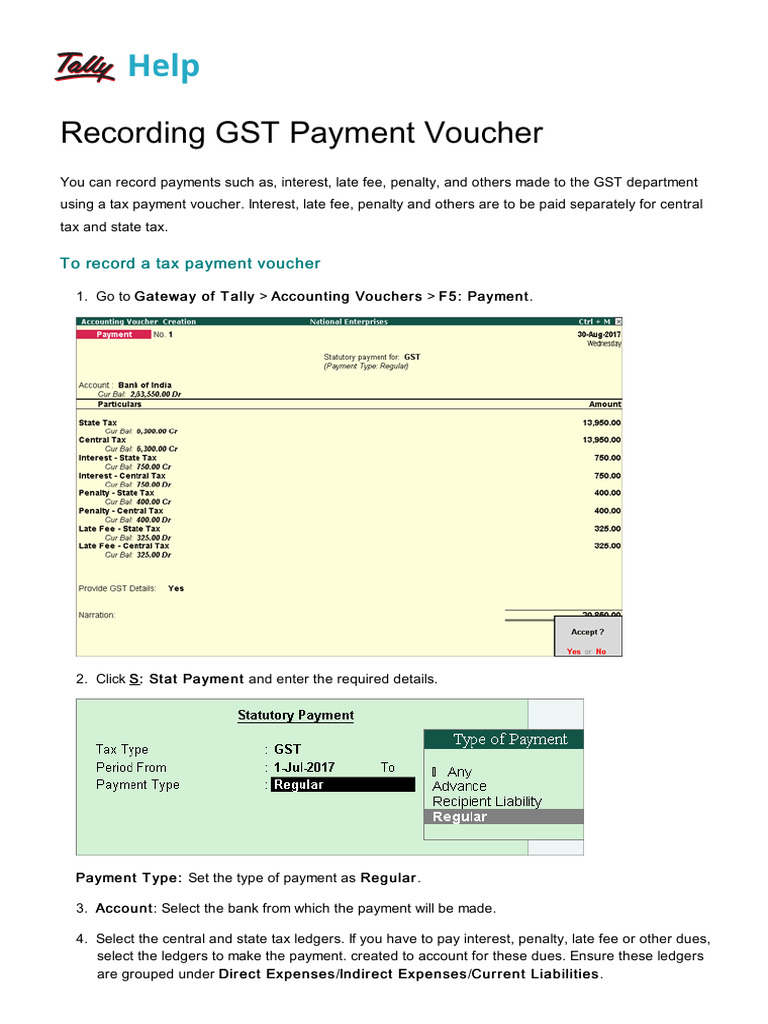 Recording GST Payment Voucher | PDF