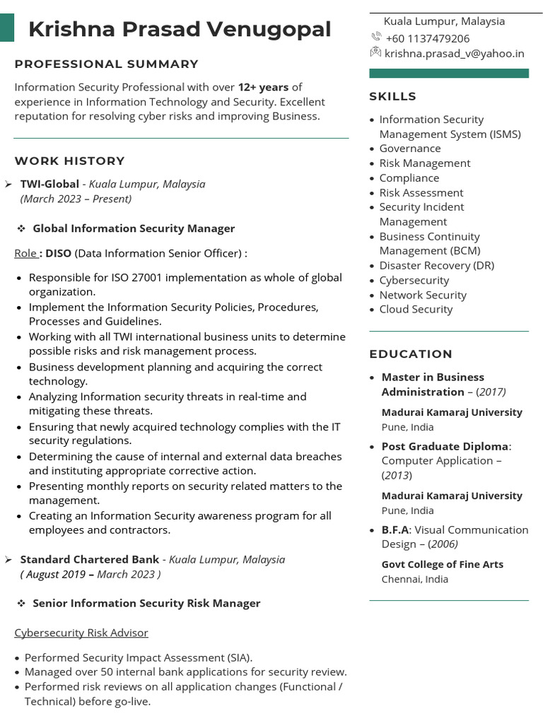 Information Security Manager Profile | PDF | Information Security | Audit