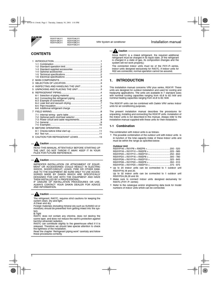RSXYP VRV System Installation Guide | PDF | Air Conditioning | Pipe ...
