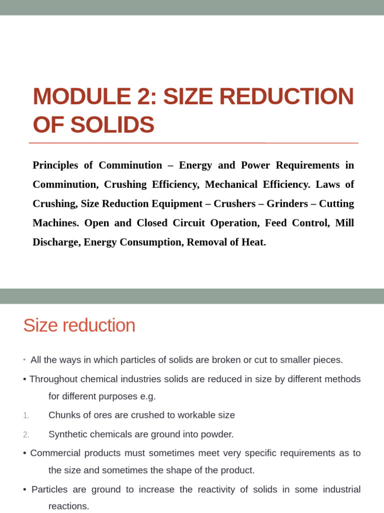 4-Module 2 - Size Reduction Principles and Mechanism-07-08-2023 | PDF ...