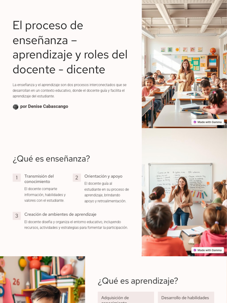 El Proceso de Ensenanza Aprendizaje y Roles Del Docente Dicente 2 | PDF ...