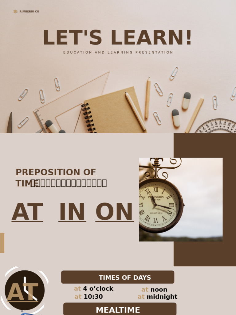 Preposition of Time | PDF