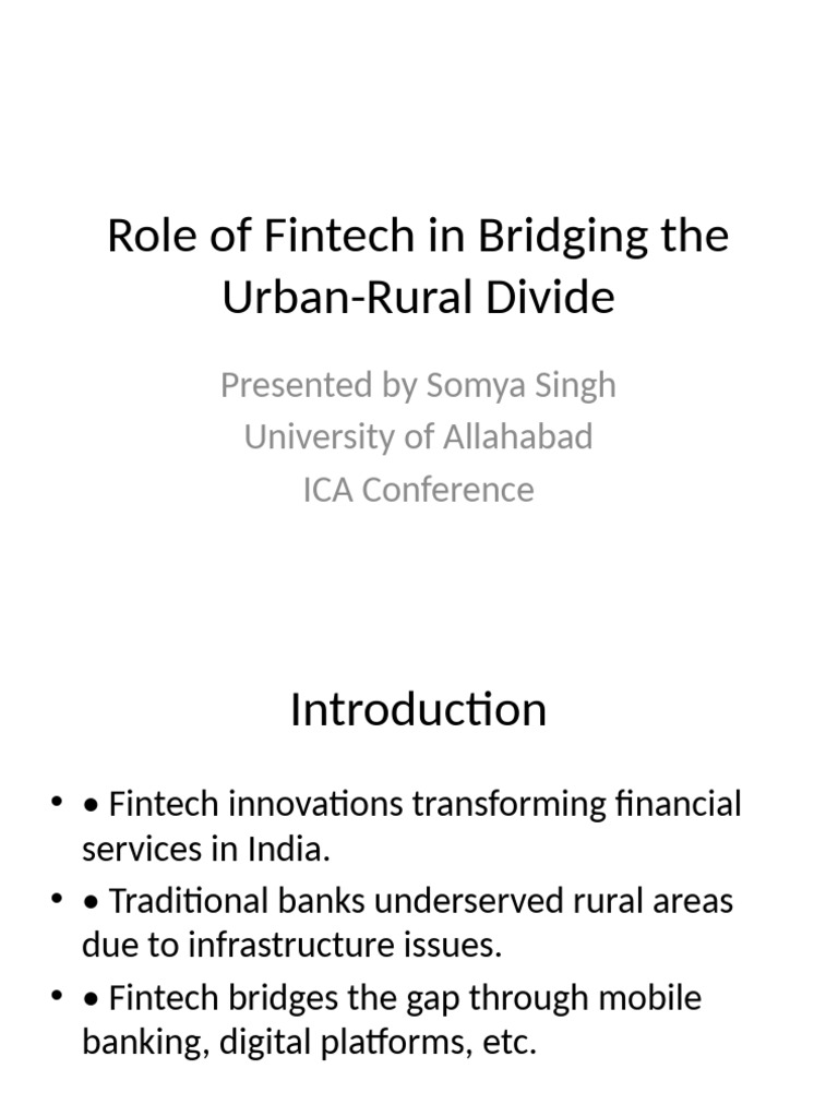 Fintech's Impact on Rural Financial Inclusion | PDF | Financial ...