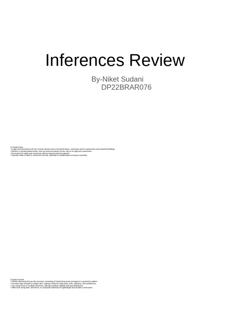 Inferences Review | PDF | Beam (Structure) | Architectural Design