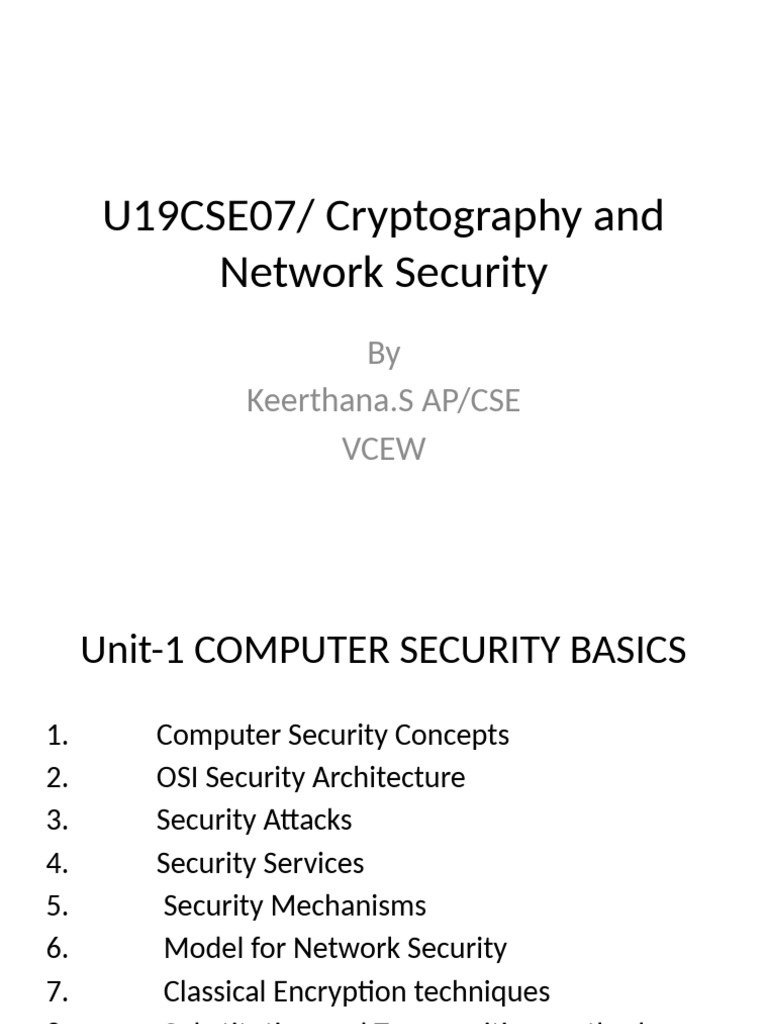 Cryptography & Network Security Overview | PDF | Information Security ...