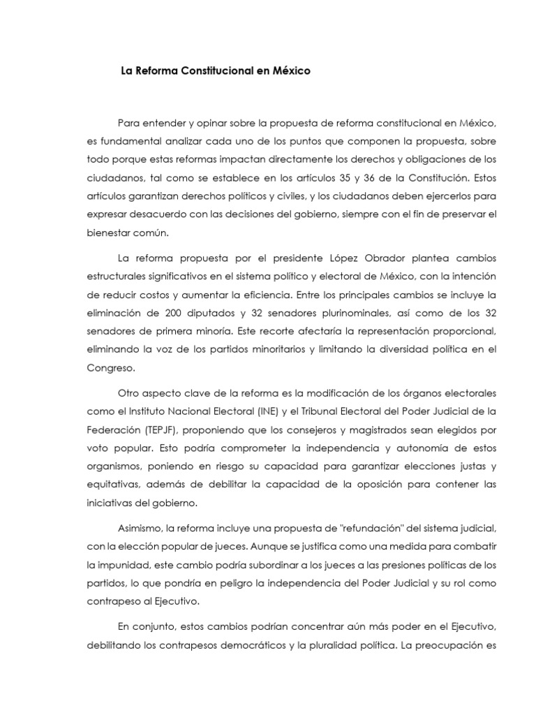 Implicaciones de la Reforma Constitucional en México | PDF ...