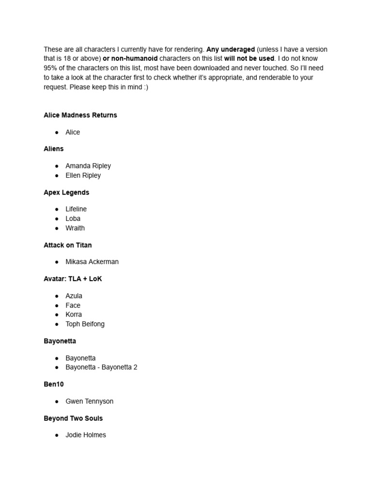 Knowlang - Available Characters | PDF | Fictional Characters