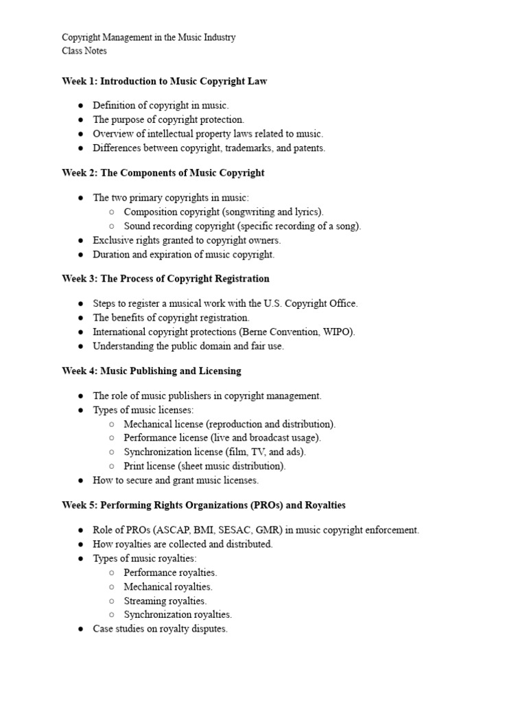 Music Copyright Management Overview | PDF | Copyright | Royalty Payment