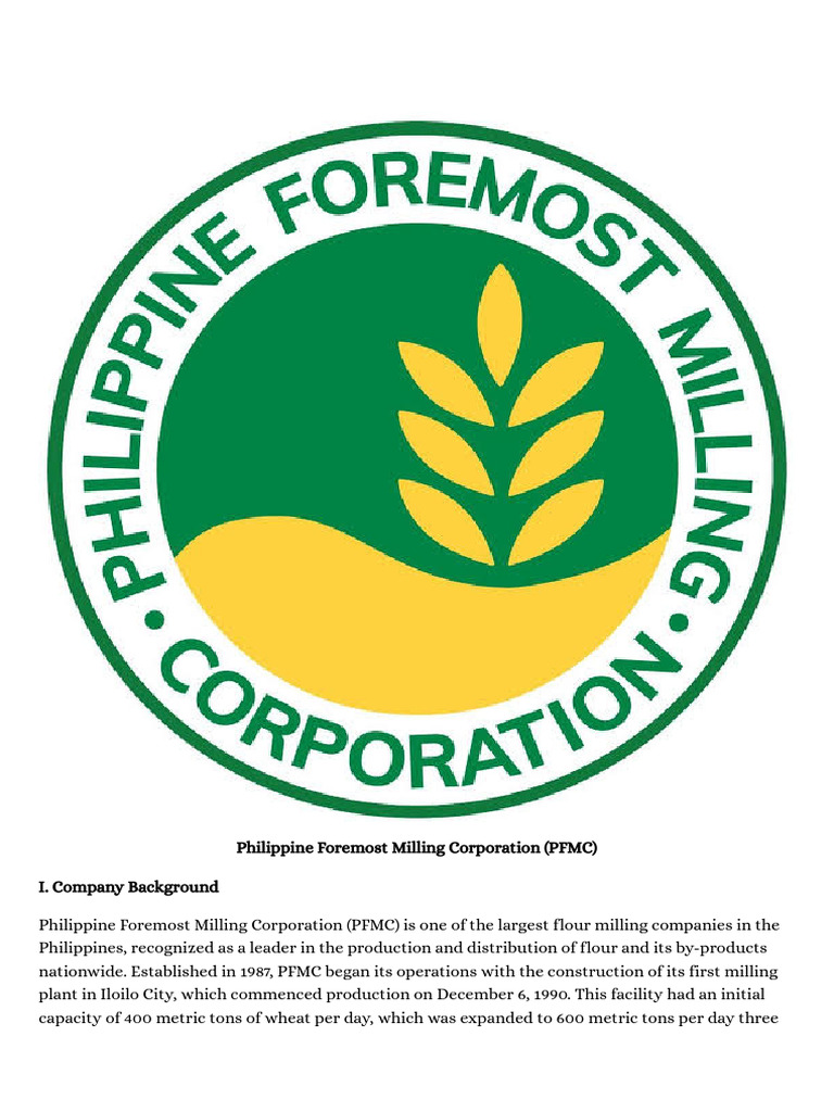 Philippine Foremost Milling Overview | PDF | Flour | Supply Chain