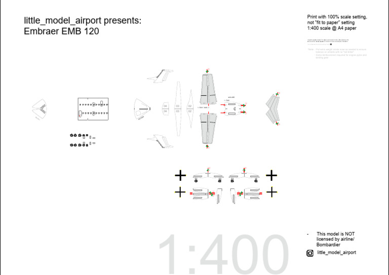 Embraer EMB 120 Model Instructions | PDF | Aviation | Aircraft ...