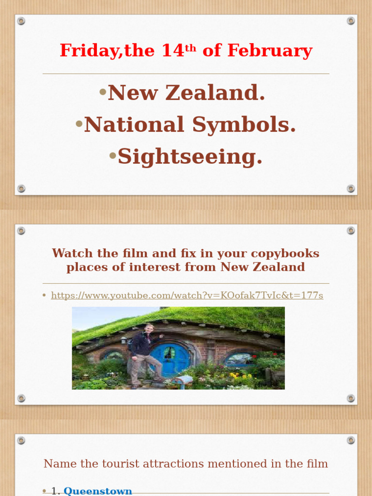 UNIT - IV.L.3a.New Zealand - Sightseeing.Symbols. | PDF