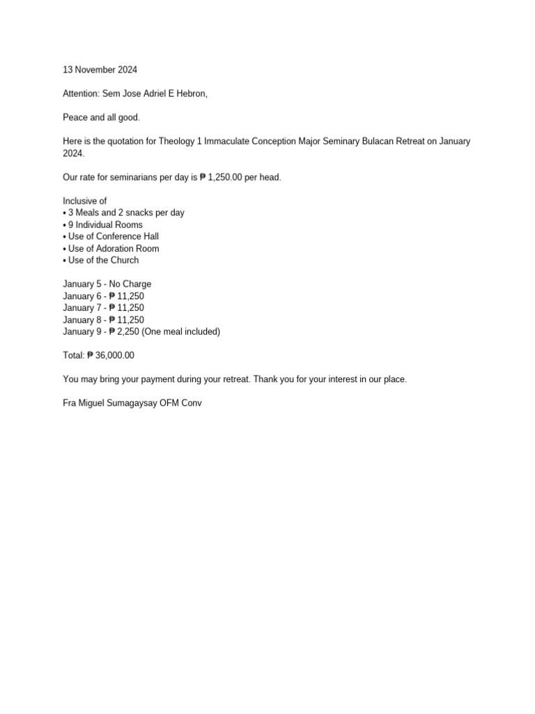 Retreat Quotation for Theology 1 Seminarian | PDF