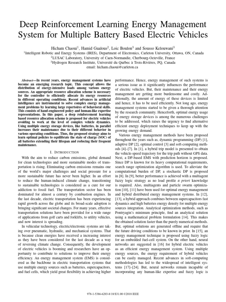 Deep Reinforcement Learning Energy Management | PDF | Power Inverter ...