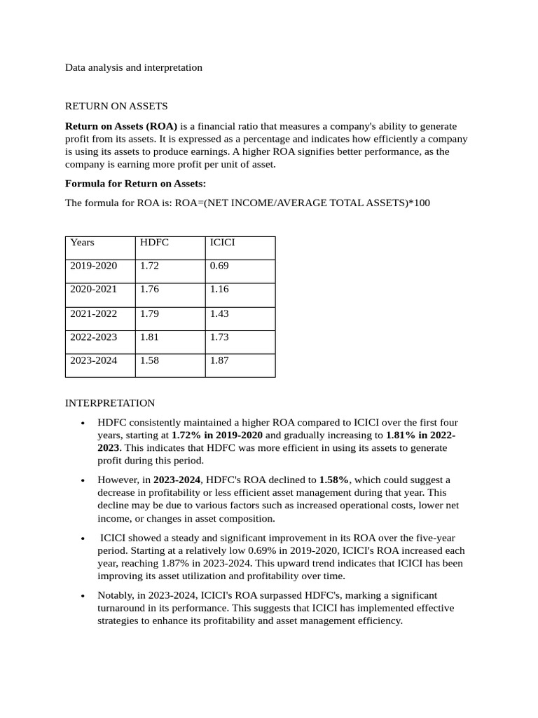 ROA, ROE, and Profit Margin Analysis | PDF | Return On Equity | Net Income