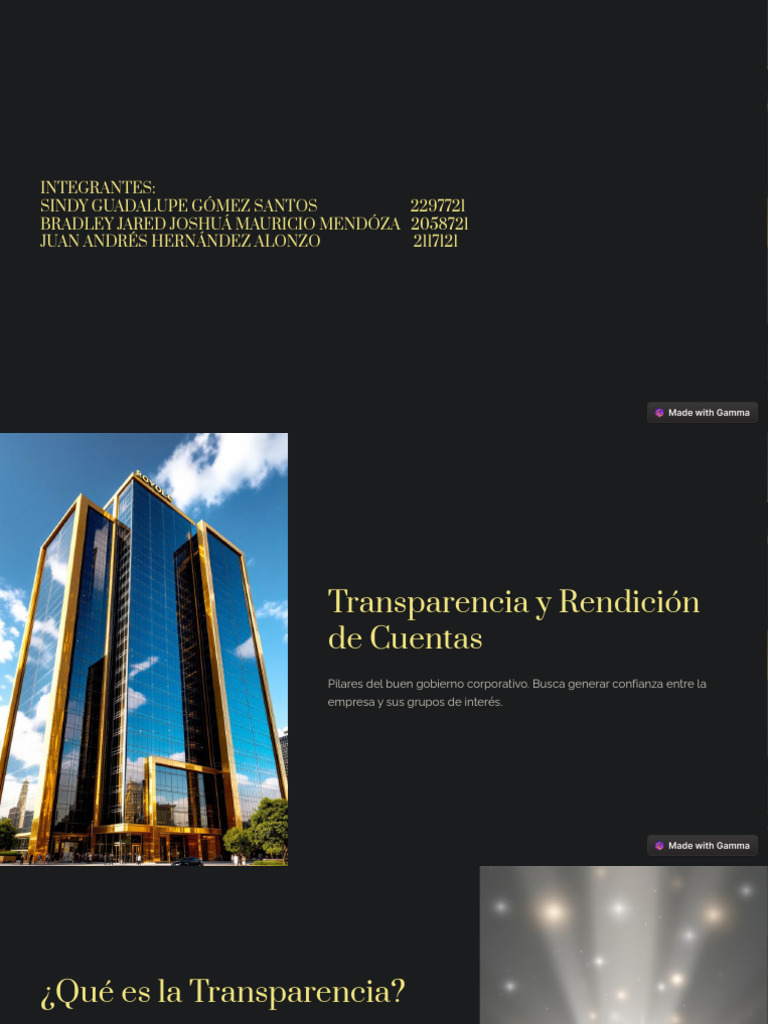 Principio de Transparencia y Rendición de Cuentas | PDF