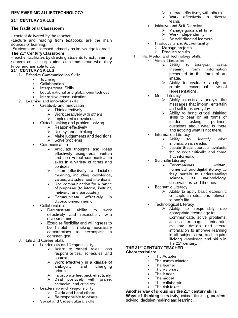 21st Century Skills in Education | PDF | Learning | Semantics