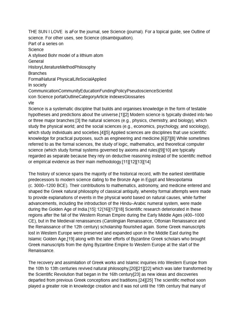 Overview of Science and Its History | PDF | Science | Scientific Method