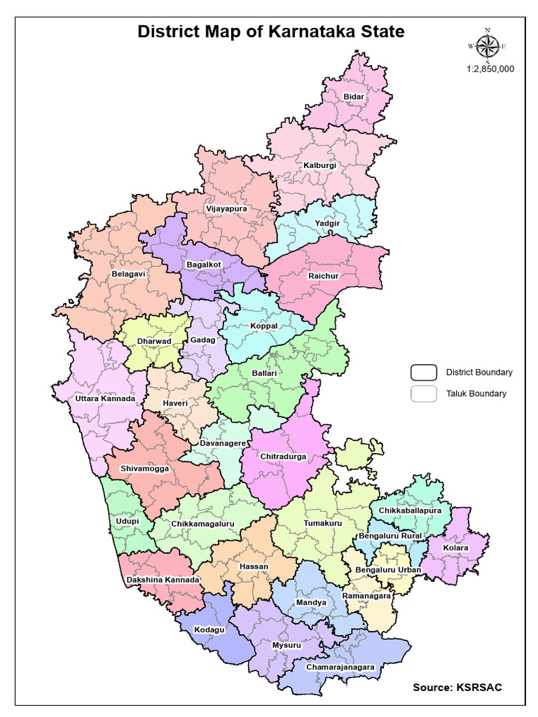 Karnataka District Map Overview | PDF