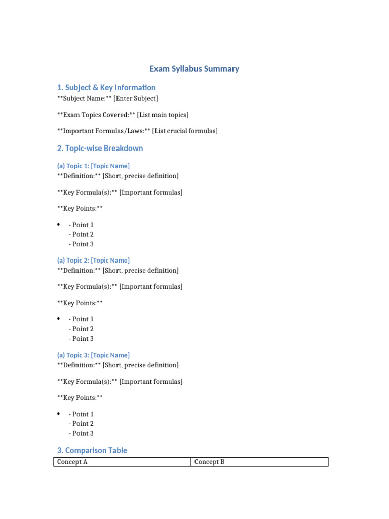 Exam_Syllabus_Summary | PDF