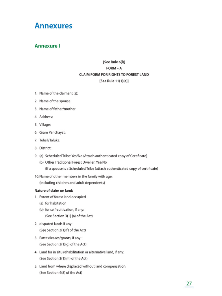FRA Annexures (I V) | PDF