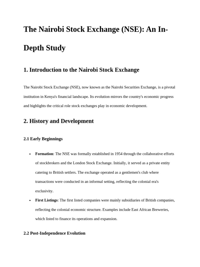 Overview of the Nairobi Stock Exchange | PDF | Private Sector | Economies