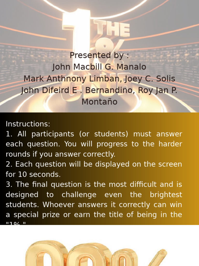 1% Club Questions and Answers Guide | PDF