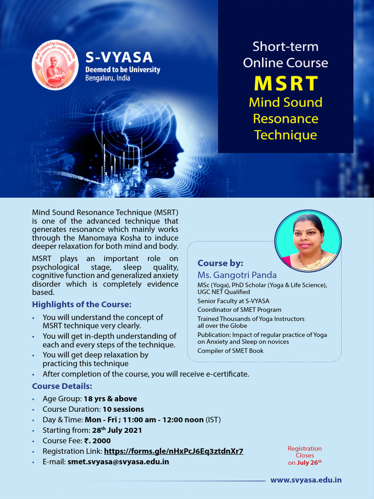 MSRT Course: Mind Sound Resonance Technique | PDF