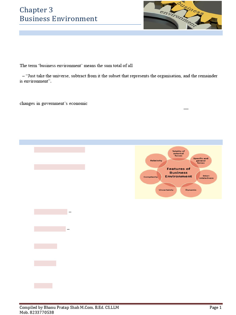 Chapter 3 Business Environment Pdf Indian Black Money Economics