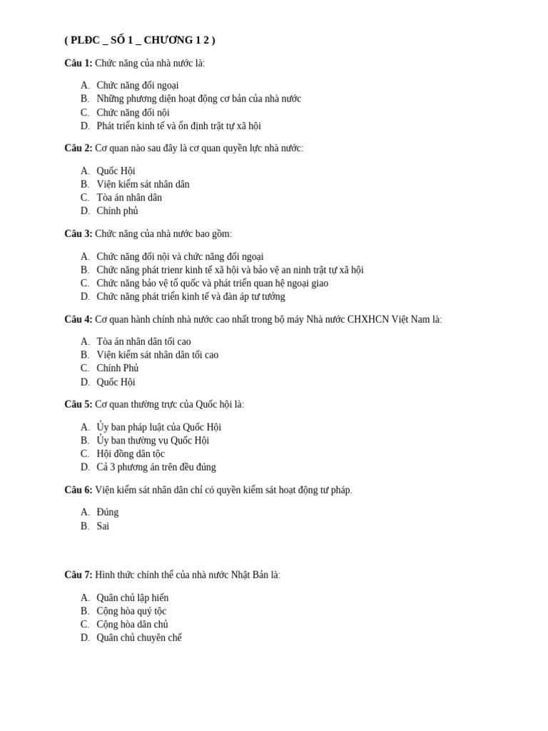 PLĐC S1 Chương 1 2 | PDF