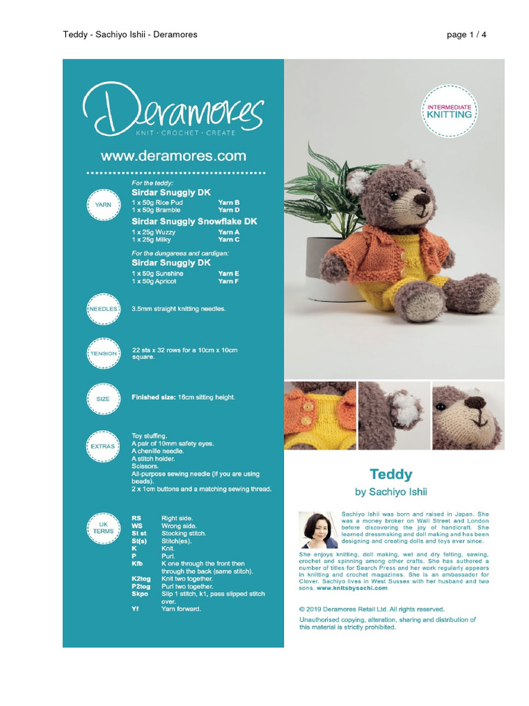 Teddy Knitted - Deramores | PDF