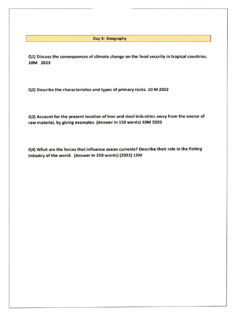 Geography Answer UPSC Mains | PDF