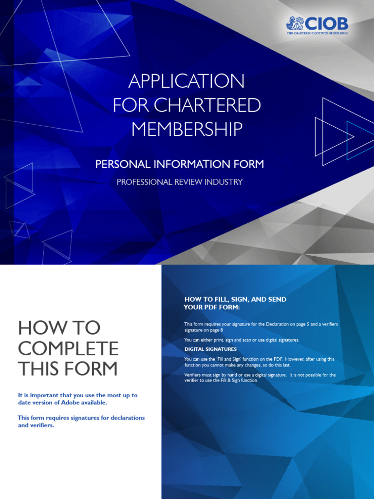 Chartered Membership Application Form | PDF | Bankruptcy