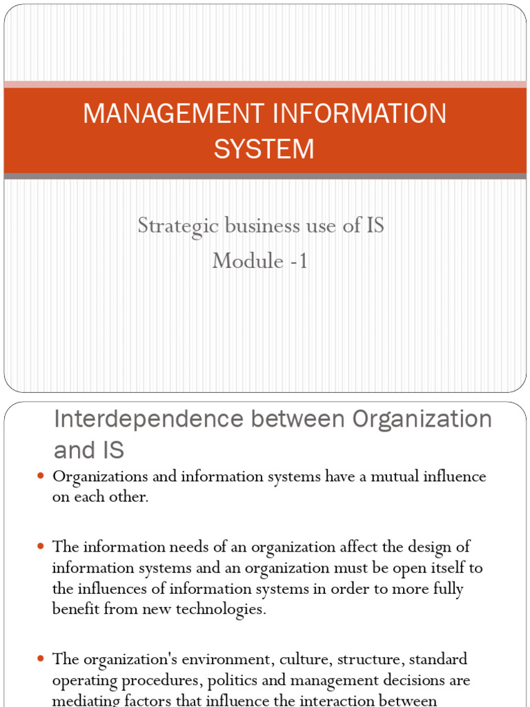 MIS - Module 1.1 | PDF | Information | System