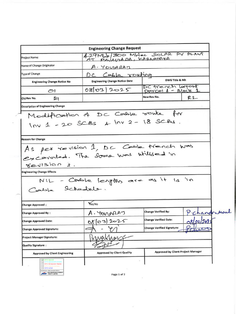 Engineering Change Request-Approved | PDF | Electrical Engineering ...