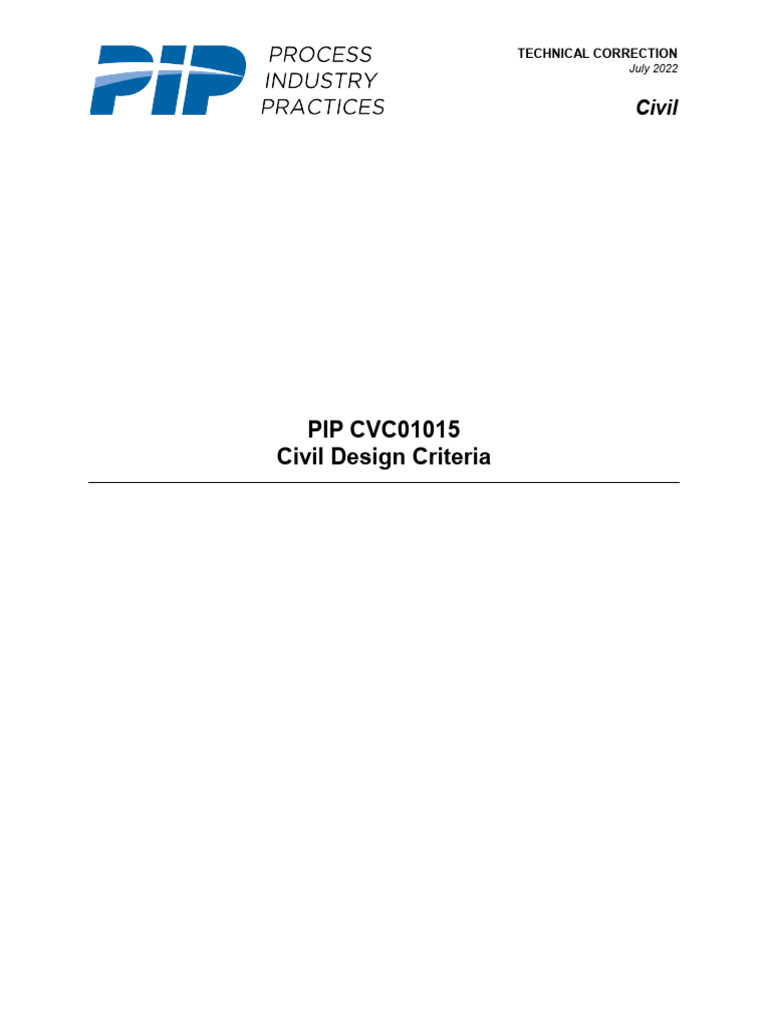 PIP CVC01015 - Rev2022 - Civil Design Criteria | PDF | Sanitary Sewer ...