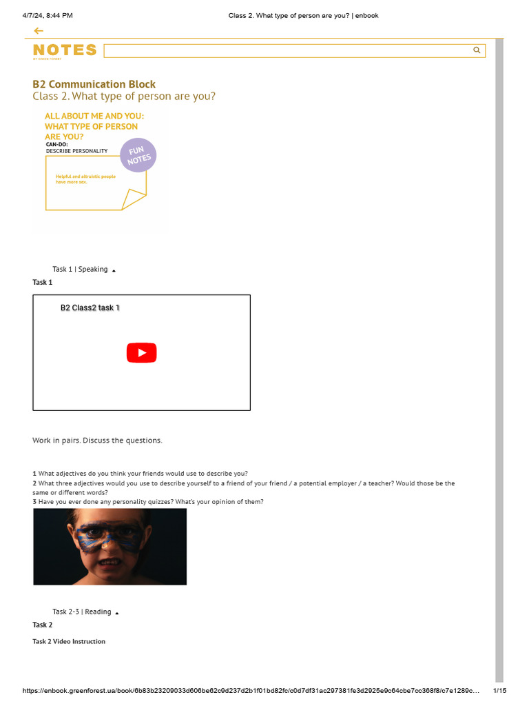 Class 2. What type of person are you_ _ enbook | PDF | English Language