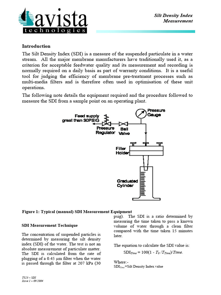 Silt Density Index Measurement Guide | PDF | Filtration | Density