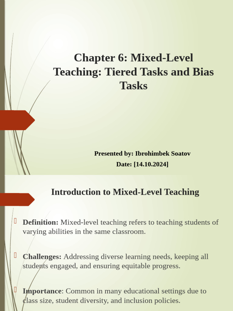 Mixed Level Teaching Tiered Bias Tasks Ibrohimbek Soatov | PDF ...
