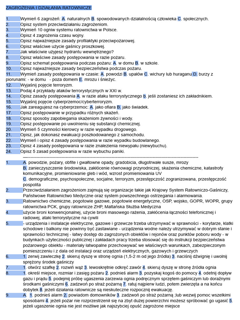 Działania Ratownicze | PDF