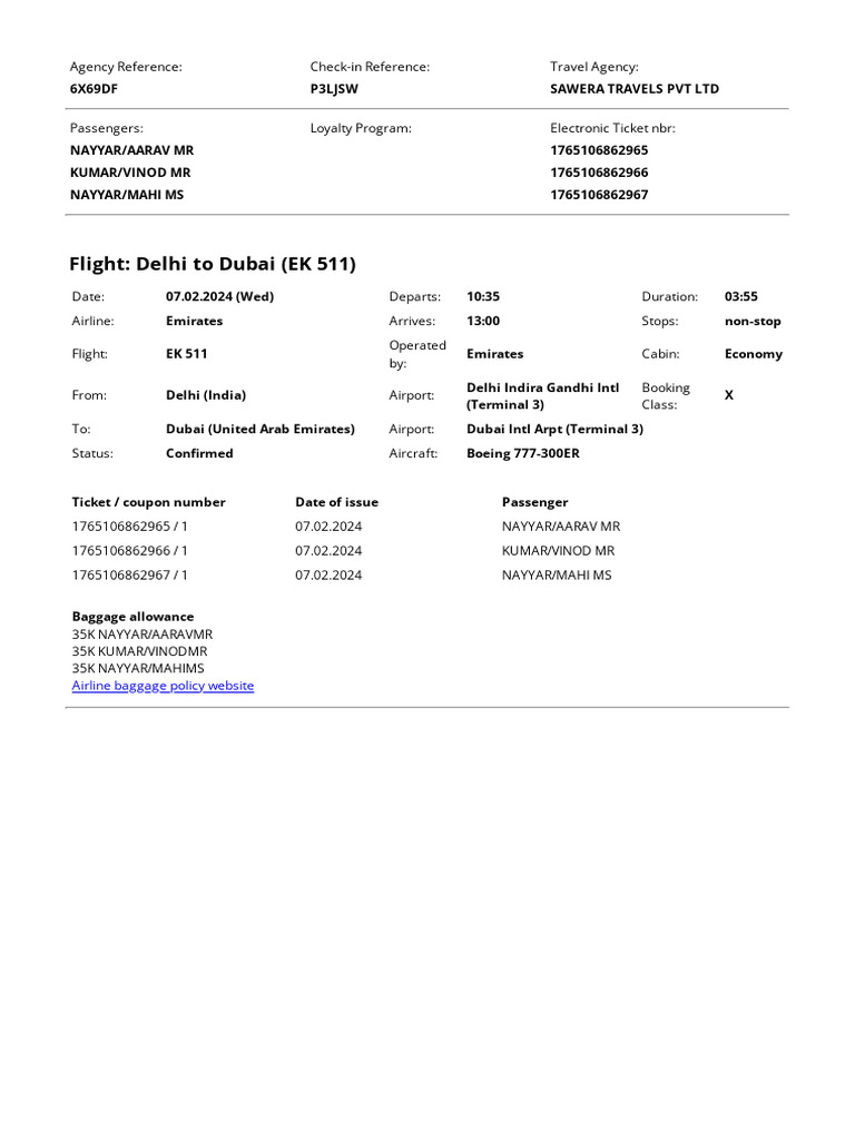 Emirates EK 514 Flight Details | PDF | Emirates (Airline) | Airport