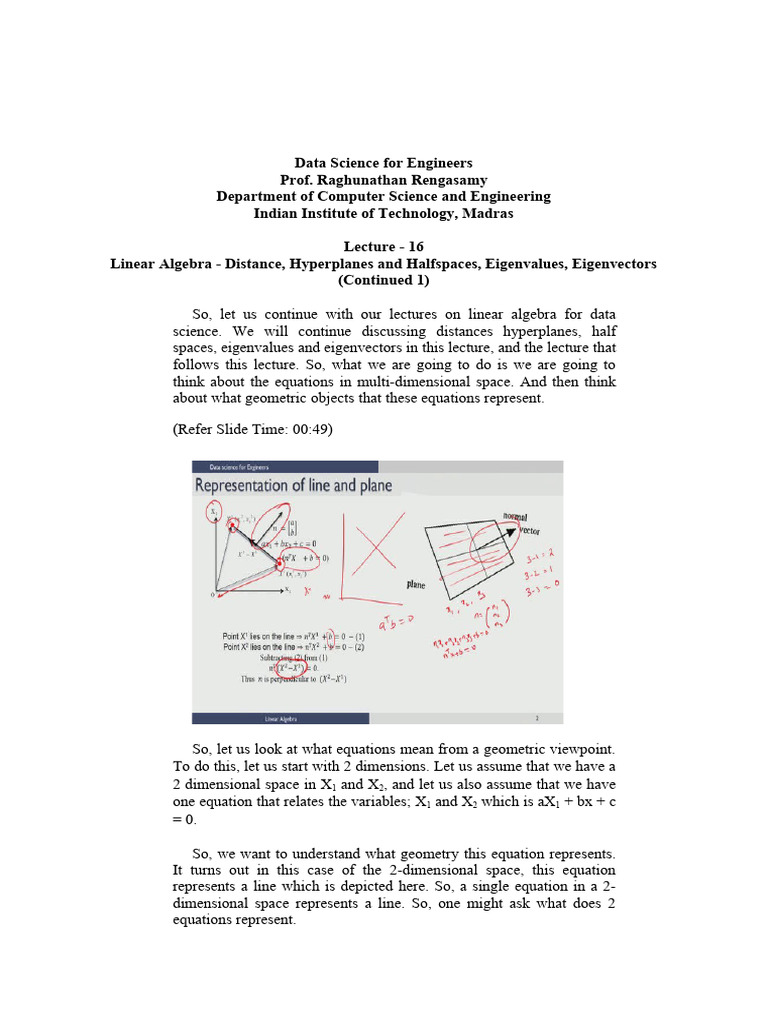 Linear Algebra Concepts in Data Science | PDF | Vector Space | Equations