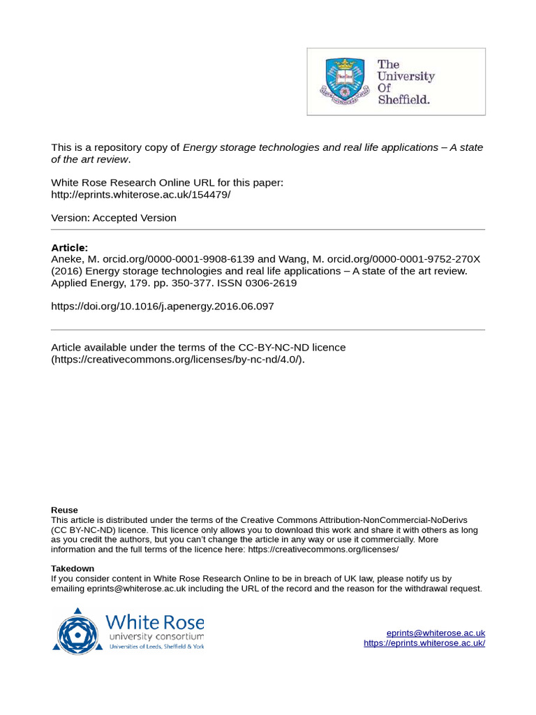 Energy Storage Technologies and Real Life Applications - A State of The ...