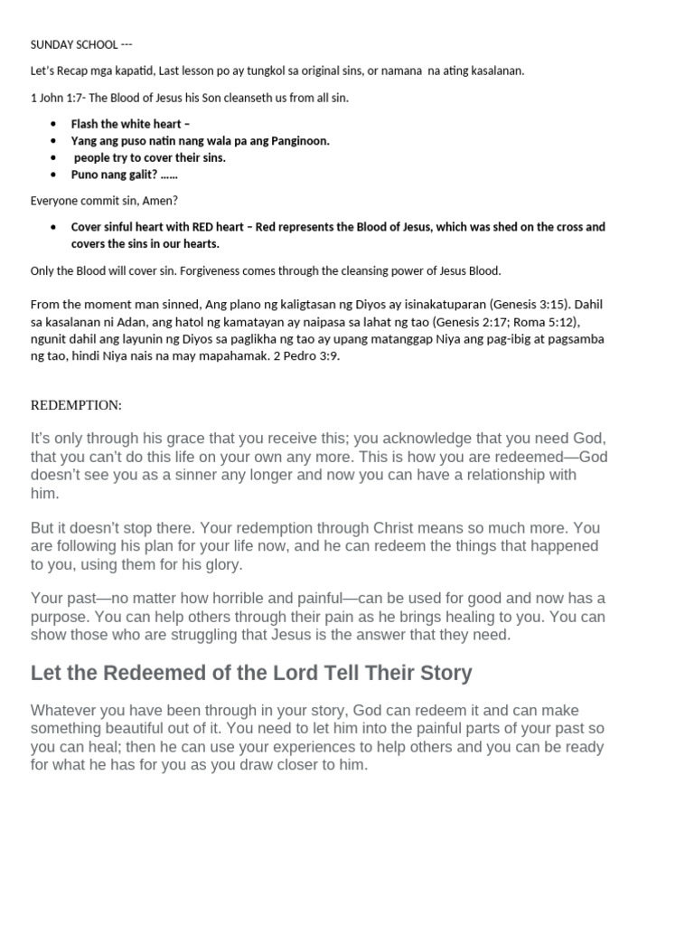 Sunday School | PDF