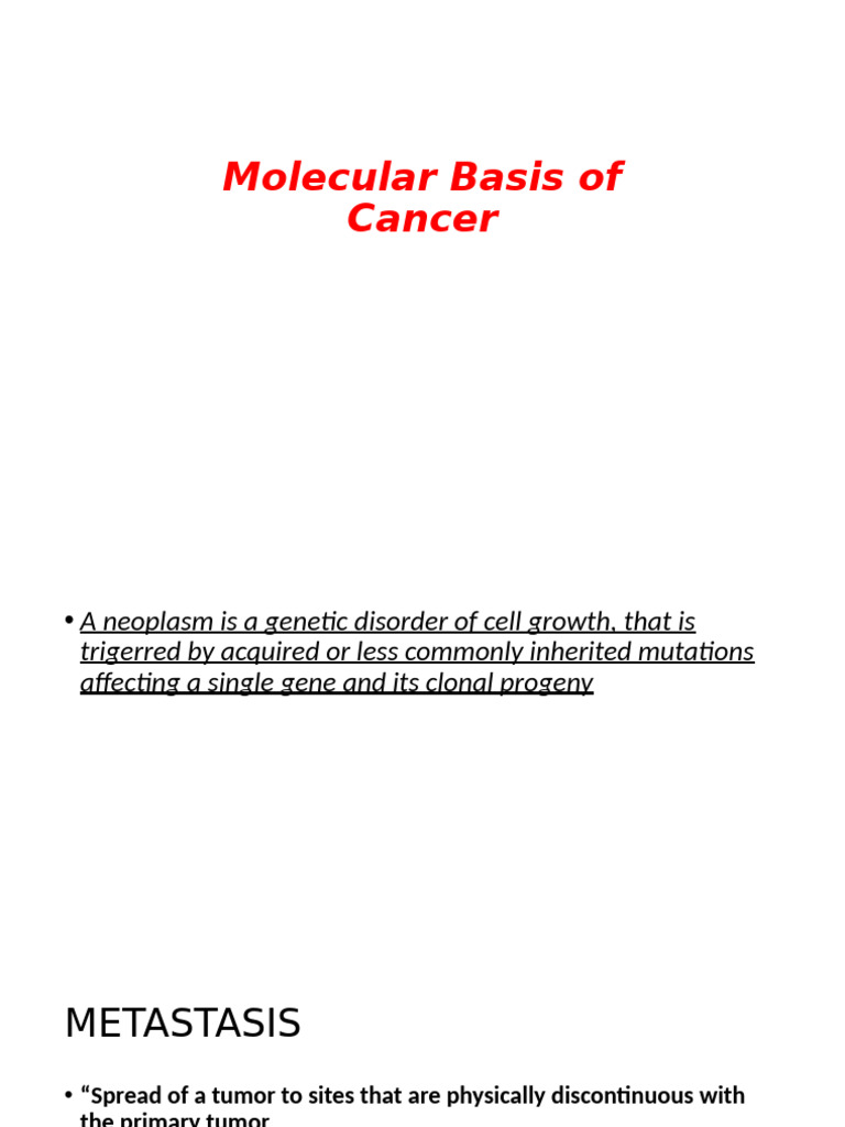 Molecular Mechanisms of Cancer Development | PDF | Oncogene | Neoplasms