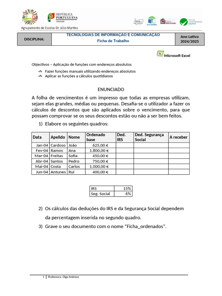 Ficha 5 | PDF