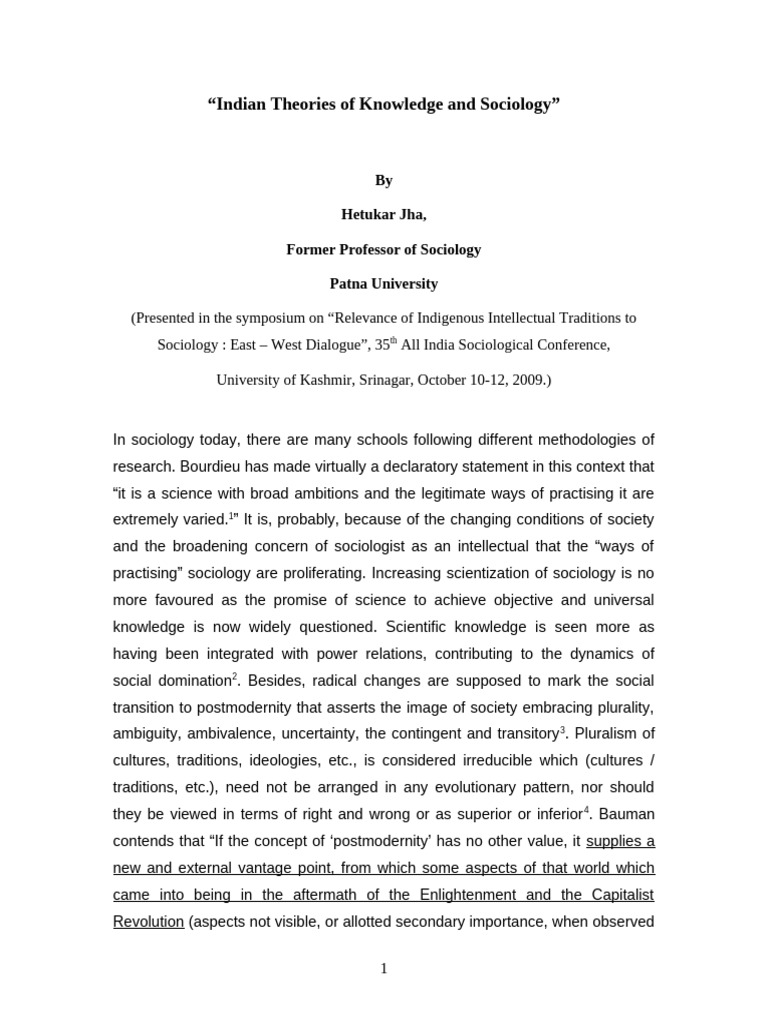 Indian Theories of Knowledge and Sociology | PDF | Mind | Epistemology