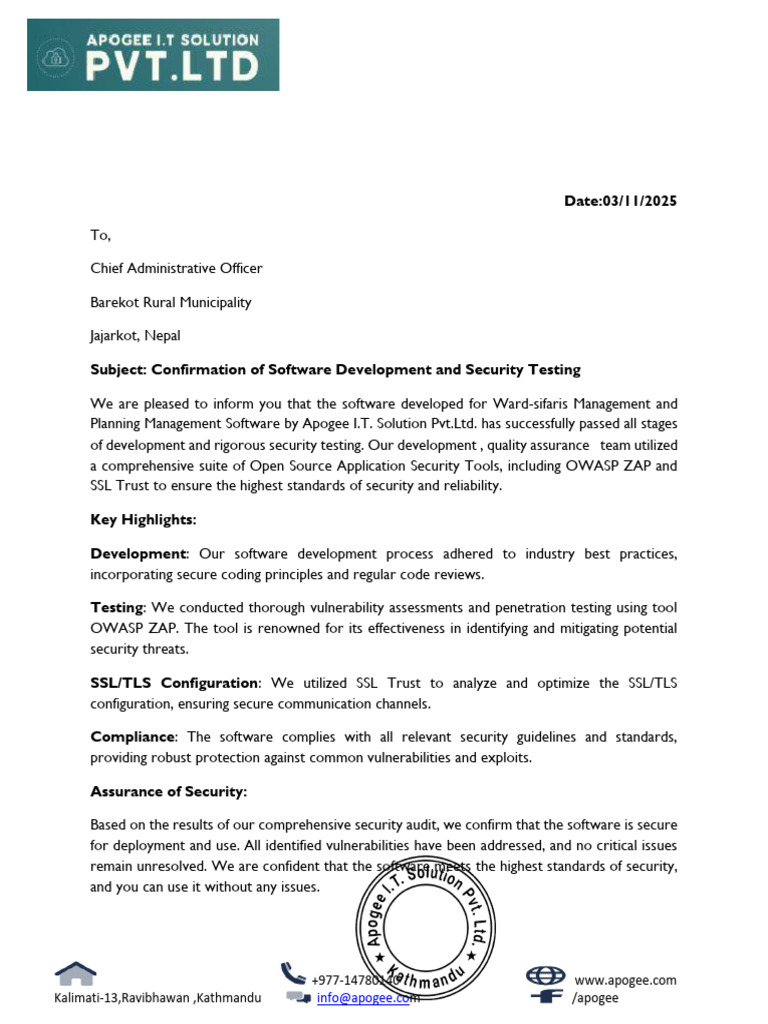 Software Security Testing Confirmation | PDF | Security | Computer Security