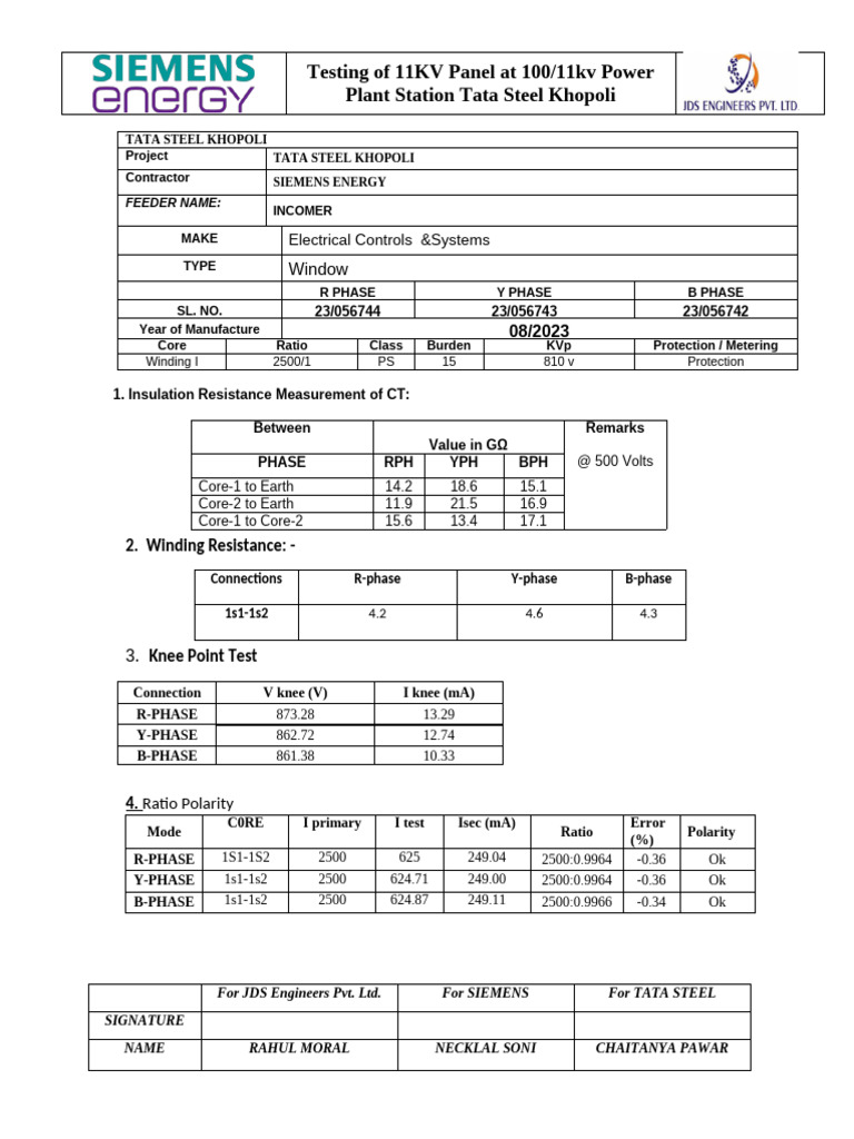 CT Incomer | PDF | Power (Physics) | Electric Power